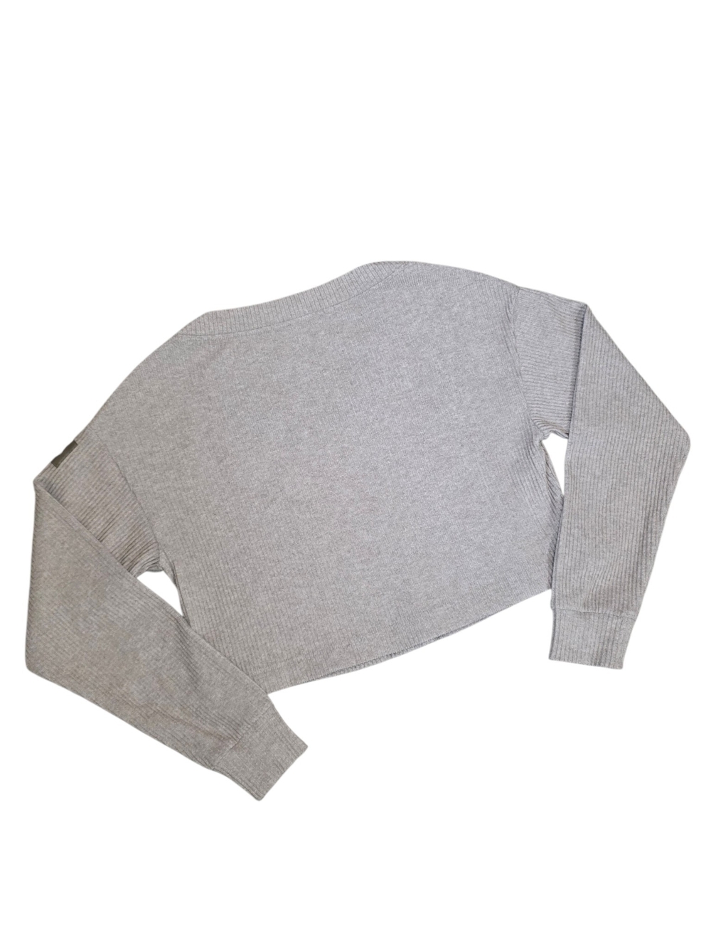ALO Yoga Muse Ribbed Crop Sweater in Heather Oat Size Med - Picture 6 of 6